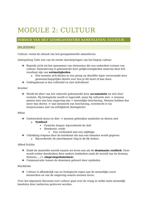 Module 2 Cultuur Sociologie Een Hedendaagse Inleiding MODULE 2