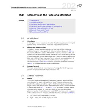 Fillable Online Pe Usps DMM 202 Elements On The Face Of A Mailpiece For