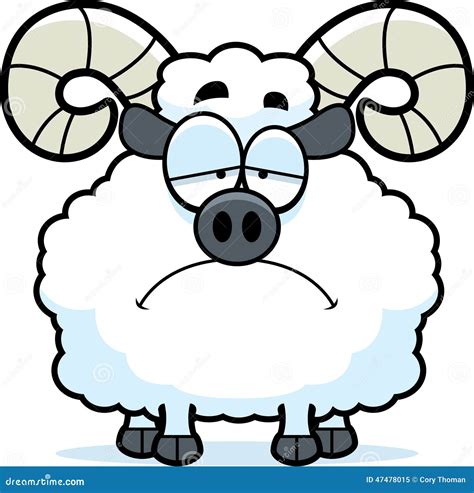 Sad Cartoon Ram stock vector. Illustration of sheep, cartoon - 47478015