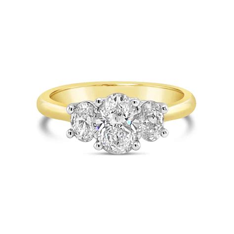 Oval Diamond Trilogy Engagement Ring Gold River Jewellers