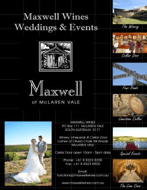 Fillable Online Maxwell Wines Wedding Information Kit Fax Email Print