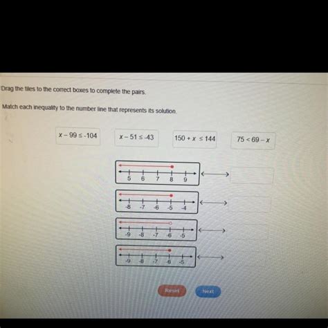 Match Each Inequality To The Number Line That Represents Its Solution