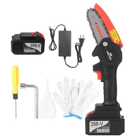 21v Mini Cordless Chainsaw 4 Inch Electric Brushless Pruning Saw 2 Pack 40a Rechargeable