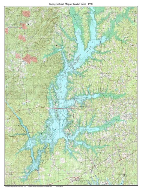 Jordan Lake 1993 Old Map Topo Custom Composite Usgs Reprint 7x7 North