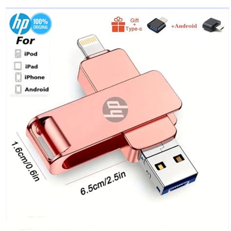 HP 2TB USB3 0 4 Em 1 OTG Flash Drive Metal À Prova D água Alta