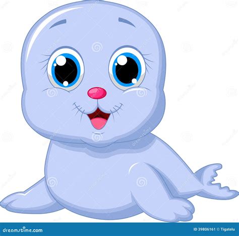 Cute Baby Seal Cartoon Stock Vector Illustration Of Isolated 39806161