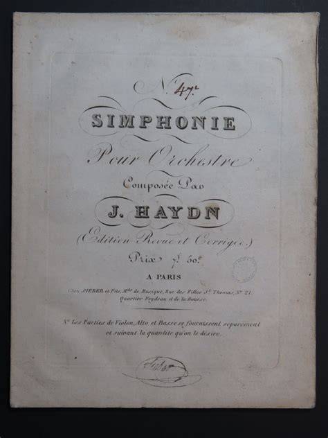 HAYDN Joseph Symphonie No 105 op 84 Si bémol Maj Orchestre ca1800 de