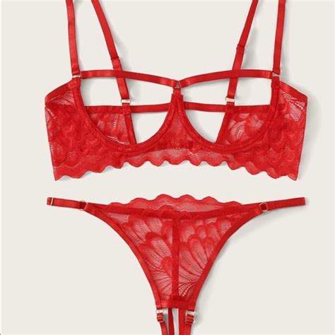 Intimates Sleepwear Sexy Red Lace Lingerie Set Poshmark