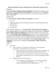 Research Paper Outline And References Assignment Instructions 2 Docx