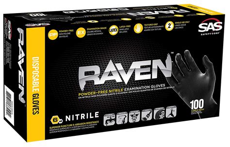 RAVEN BLACK POWDER FREE 7MIL NITRILE GLOVES XL 100PK Framar Online