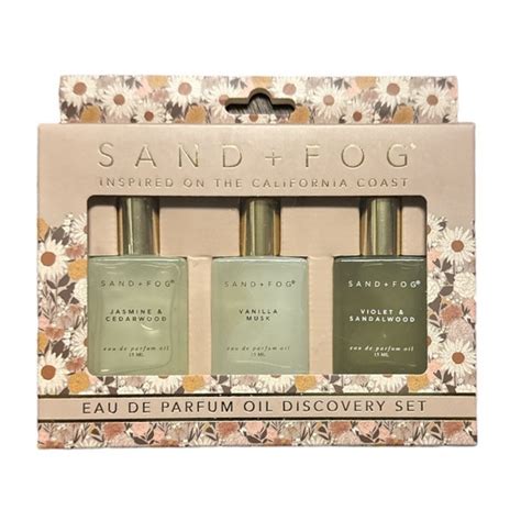 Sand Fox Bath And Body Sand Fog Perfume Oil Rollerball Set Of 3 Jasmine Cedarwood Vanilla