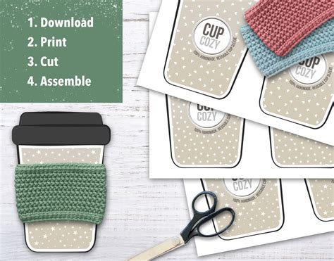 PRINTABLE: Cup Cozy Template 3 Coordinating Designs for - Etsy