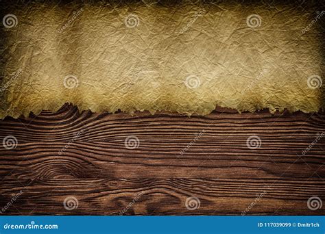 Old Blank Parchment Treasure Map On Wooden Table Stock Image Image Of