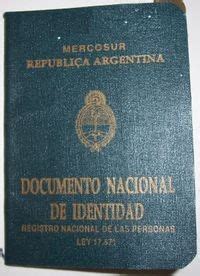 Argentina: Documento nacional de identidad.