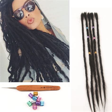 Dsoar 100 Human Hair Dreadlock Extensions 20 Inch 5 Strandspack