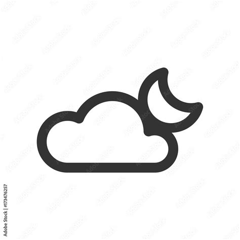 Cloudy Night Icon Stock Vector Adobe Stock