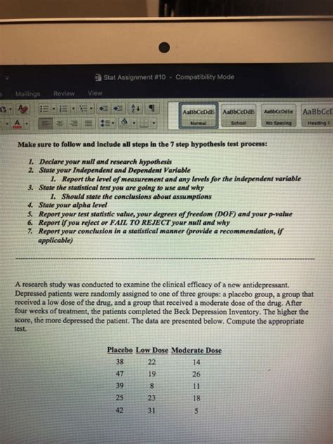 Solved Stat Assignment Compatibility Mode Mailings Chegg
