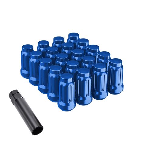 6pt Spline Lug Nut Blue 12 20 Closed End Hex 34 Inch 19mm Corn Seat