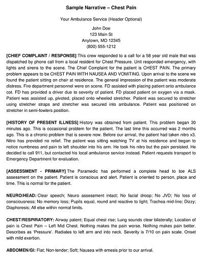 Free Ems Narrative Templates Printable Pdf Charts Template Republic