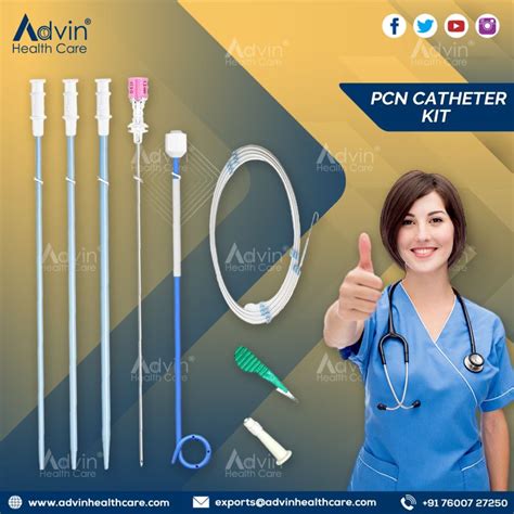 Blue Advin Plastic Pcn Catheter Set For Kidney Drainage Feature