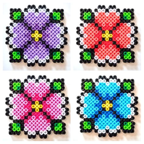 Purple Flower Perler Bead Art Hama Beads Design Perler Beads Sexiz Pix