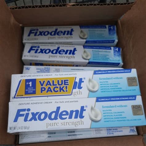 Fixodent Pure Strength Denture Adhesive Cream 2 4oz 3 Boxes 1 4 Oz