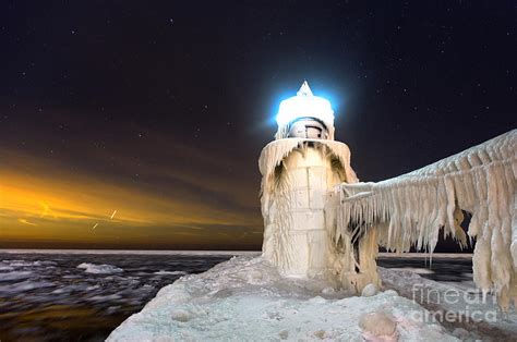 Starry Frigid Night At St Joseph Lighthouse Photograph By Craig