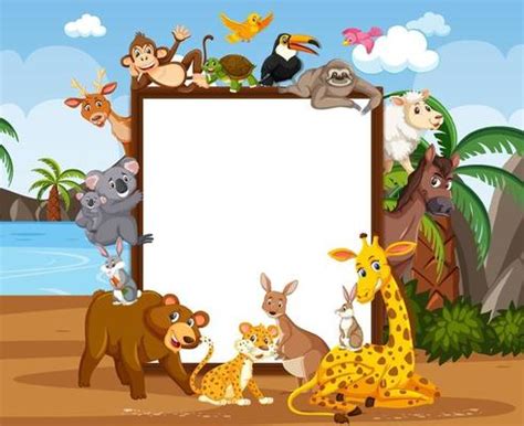 Cartoon Animals Frame Vector Art, Icons, and Graphics for Free Download