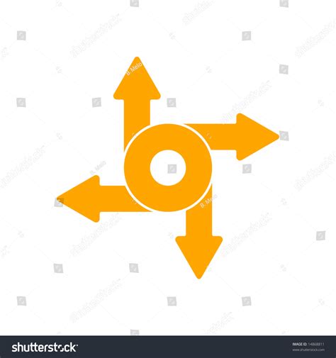 Four Coiled Arrows In Small Overlapping Circle Pointing Right Left