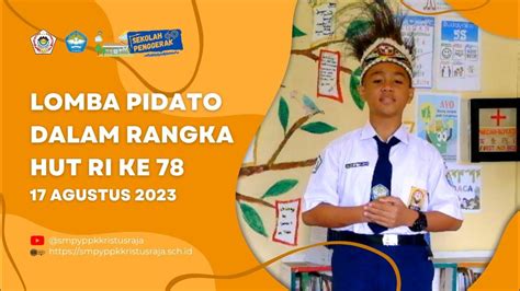 Lomba Pidato Dengan Tema Buling Smp Yppk Kristus Raja Dok V Jayapura