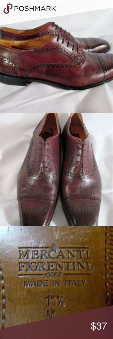 Mens Mercanti Fiorentini Italy Leather Wingtip Dress Shoes Men