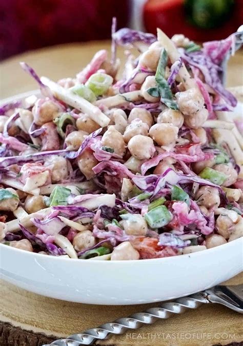 Red Cabbage Chickpea Salad Vegan Healthy Taste Of Life