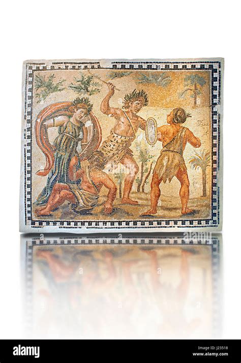 Roman Floor Mosaic Depicting The Struggle Between Dionysus And The