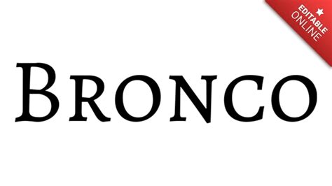 Bronco Minimalista Negro Con Serifas Sobre Un Fondo Blanco