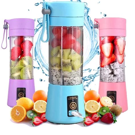 Mini Liquidificador Portátil Shake 6 Laminas Cabo USB ENVIO Shopee