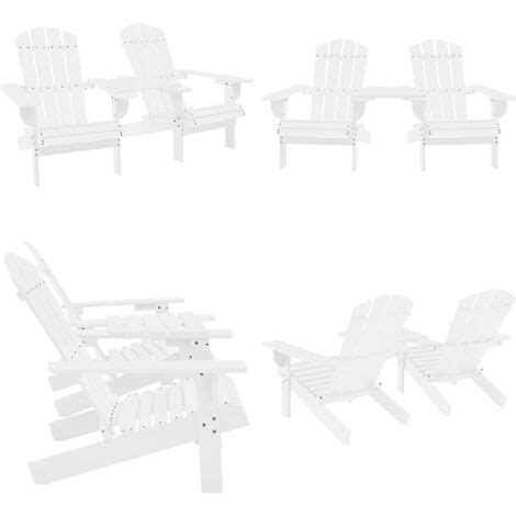 Chaises De Jardin Adirondack Avec Table Bois De Sapin Blanc Chaise De