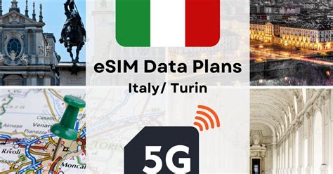 Turim Plano de dados de Internet eSIM para Itália 4G 5G de alta