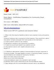 Crt Salesforce Exam Questions Pdf Testpassport Real Exam