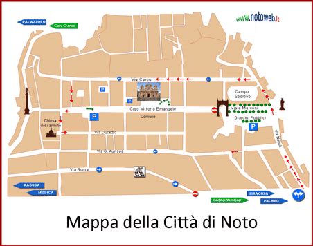 La Mappa cartina guida del centro di Noto - Info Eventi Spettacoli ...