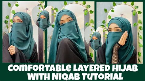 Hijab Tutorial With Niqab And Full Coverage Hijab Style Layered Hijab Tutorial Instant Niqab