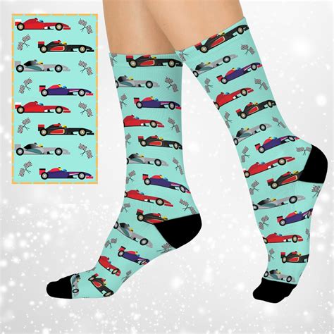 Racecar Socks Novelty Formula 1 Race Car Crew Socks Racing Car Fan