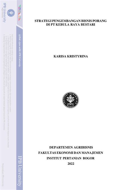 Manajemen Agribisnis Strategi Pengembangan Bisnis Porang Di Pt Kebula