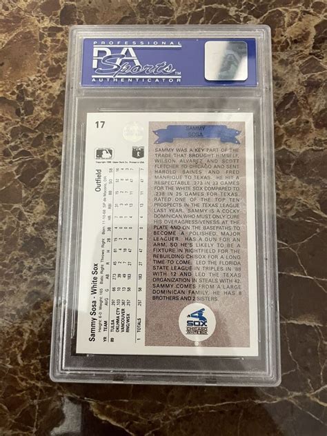 Upper Deck Star Rookie Sammy Sosa Chicago White Sox Rc Psa