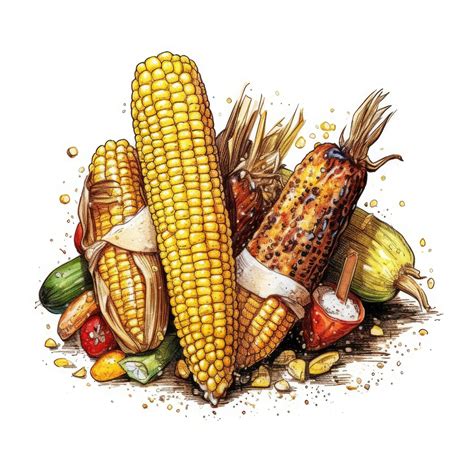 Premium Ai Image Watercolor Clipart Mouthwatering Elotes