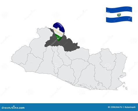 Location of Chalatenango Department on Map El Salvador. 3d Location ...