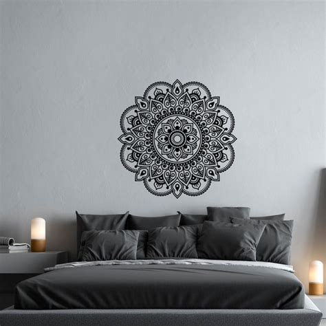 Mandala Vinyl Wall Decal Mandala Decal Yoga Wall Decal Etsy