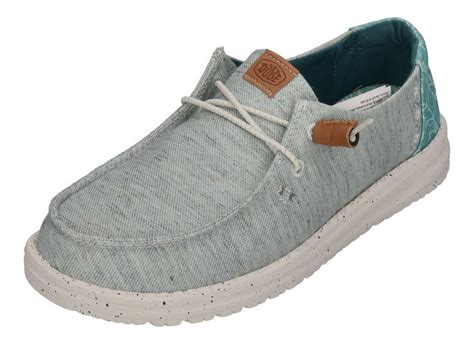 Hey Dude Wendy Heathered Slub Tropical Schnürschuh Blue Super Lässige Slip Ons Für Damen Von