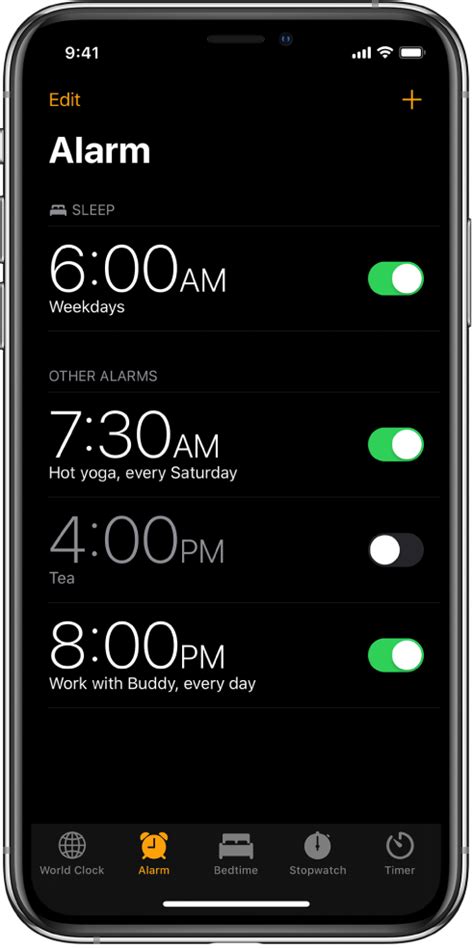 Set An Alarm Or Bedtime Schedule On Iphone Apple Support