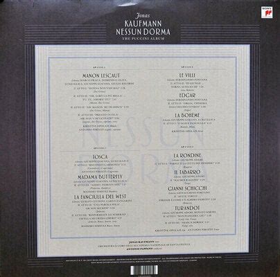 Jonas Kaufmann Nessun Dorma The Puccini Album Limited Edition Lp