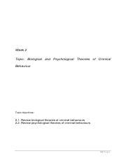 Exploring Biological And Psychological Theories Of Criminal Course Hero